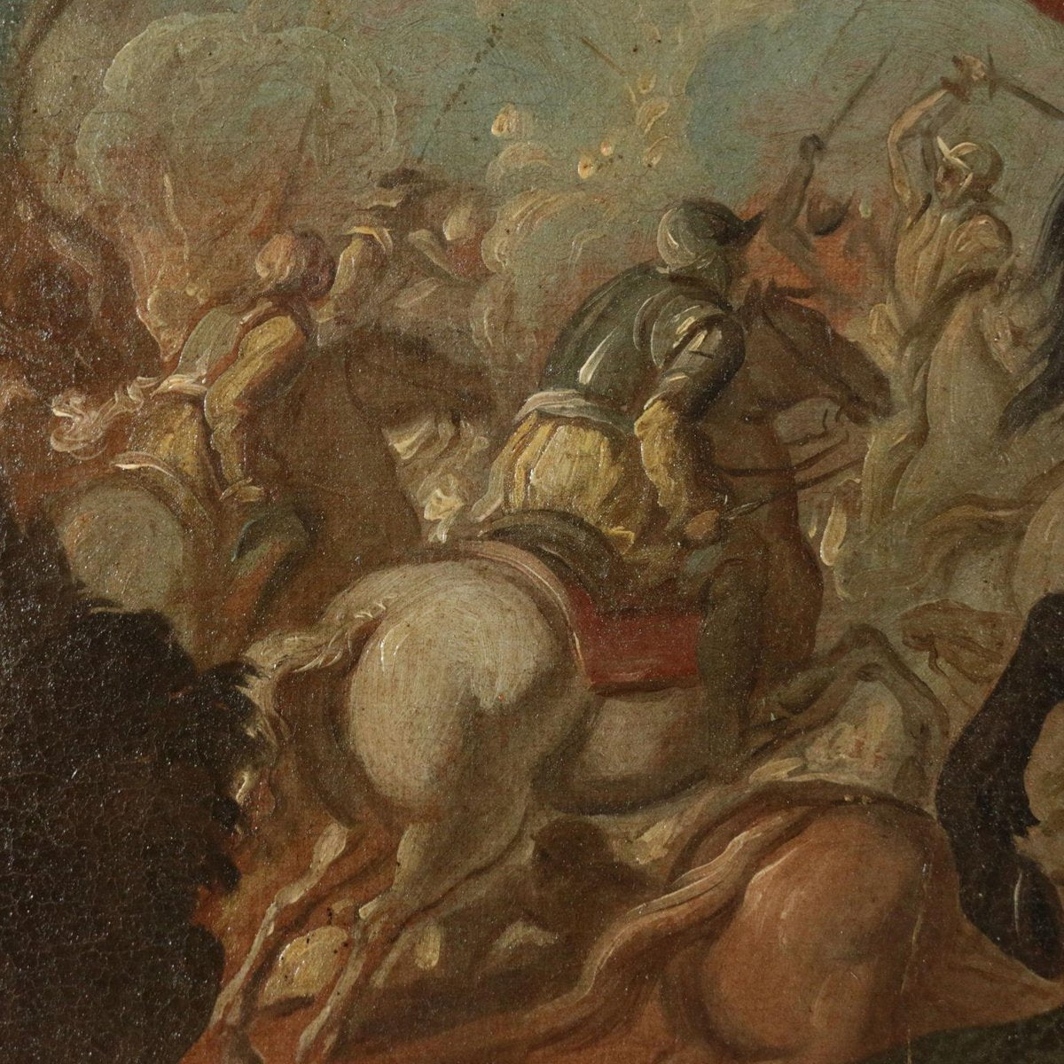 Battle Scene, Oil on Canvas, 17th-Century