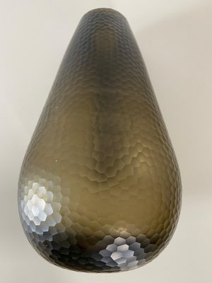 Battuto Nido D’Ape Amber Vase in the style of Carlo Scarpa, 1940s-OVO-1235318