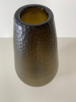 Battuto Nido D’Ape Amber Vase in the style of Carlo Scarpa, 1940s-OVO-1235318