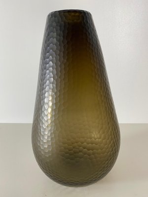 Battuto Nido D’Ape Amber Vase in the style of Carlo Scarpa, 1940s-OVO-1235318