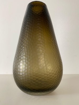 Battuto Nido D’Ape Amber Vase in the style of Carlo Scarpa, 1940s-OVO-1235318