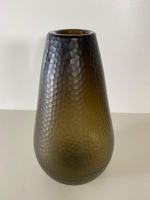 Battuto Nido D’Ape Amber Vase in the style of Carlo Scarpa, 1940s-OVO-1235318