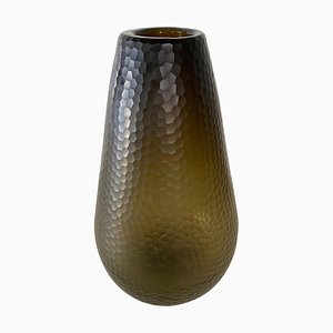 Battuto Nido D’Ape Amber Vase in the style of Carlo Scarpa, 1940s-OVO-1235318