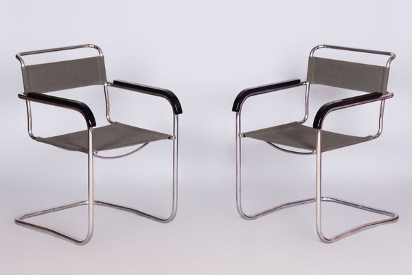 Bauhaus Armchairs attributed Marcel Breuer for Thonet, Czech, 1930s, Set of 2-WHY-1732067