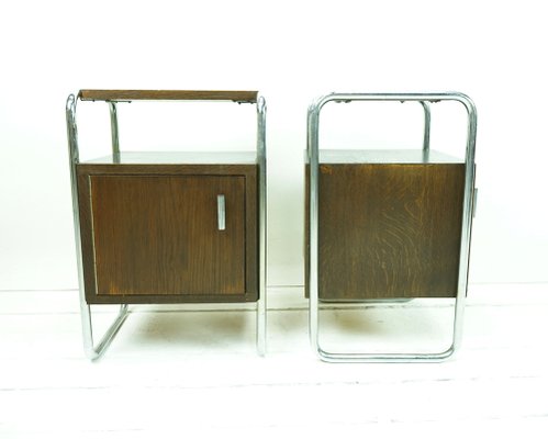 Bauhaus Bedside Tables by Michael Thonet for Slezak, 1930s, Set of 2-FHJ-1297388