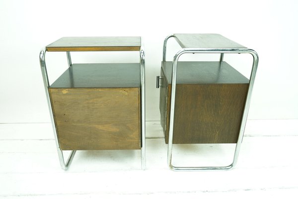 Bauhaus Bedside Tables by Michael Thonet for Slezak, 1930s, Set of 2-FHJ-1297388