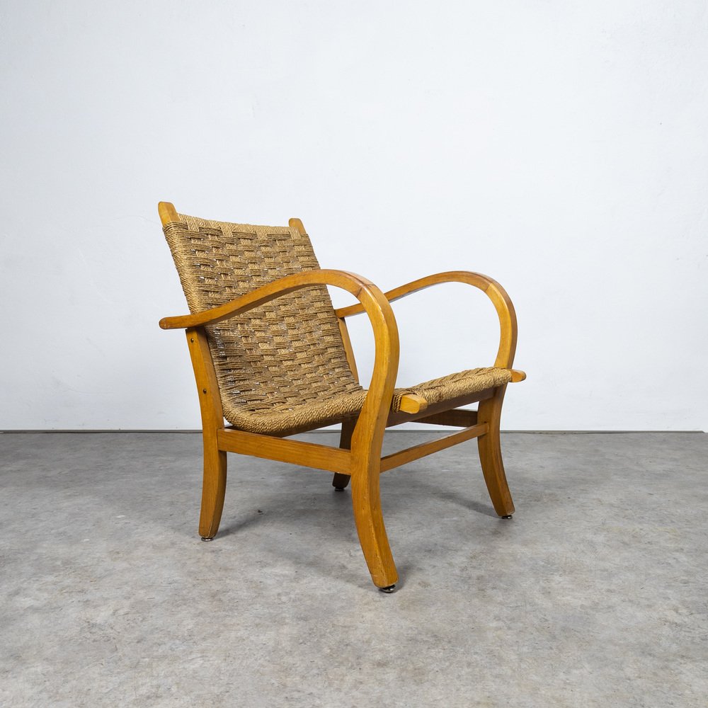 Bauhaus Beech and Rope Armchair by Erich Dieckmann, 1930s