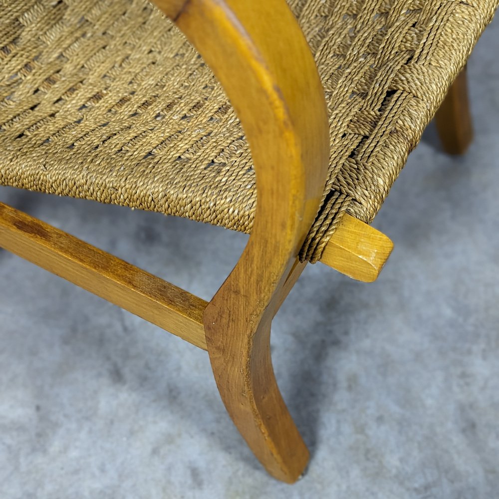 Bauhaus Beech and Rope Armchair by Erich Dieckmann, 1930s