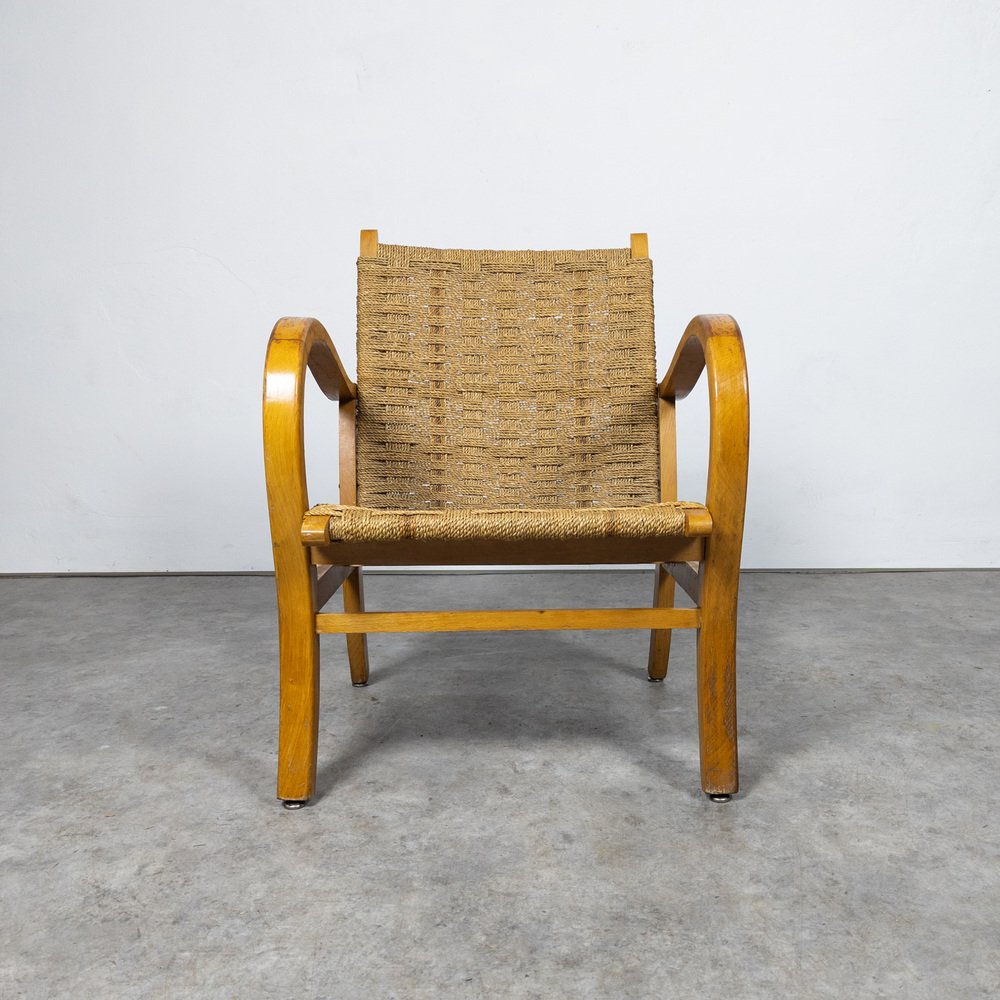 Bauhaus Beech and Rope Armchair by Erich Dieckmann, 1930s