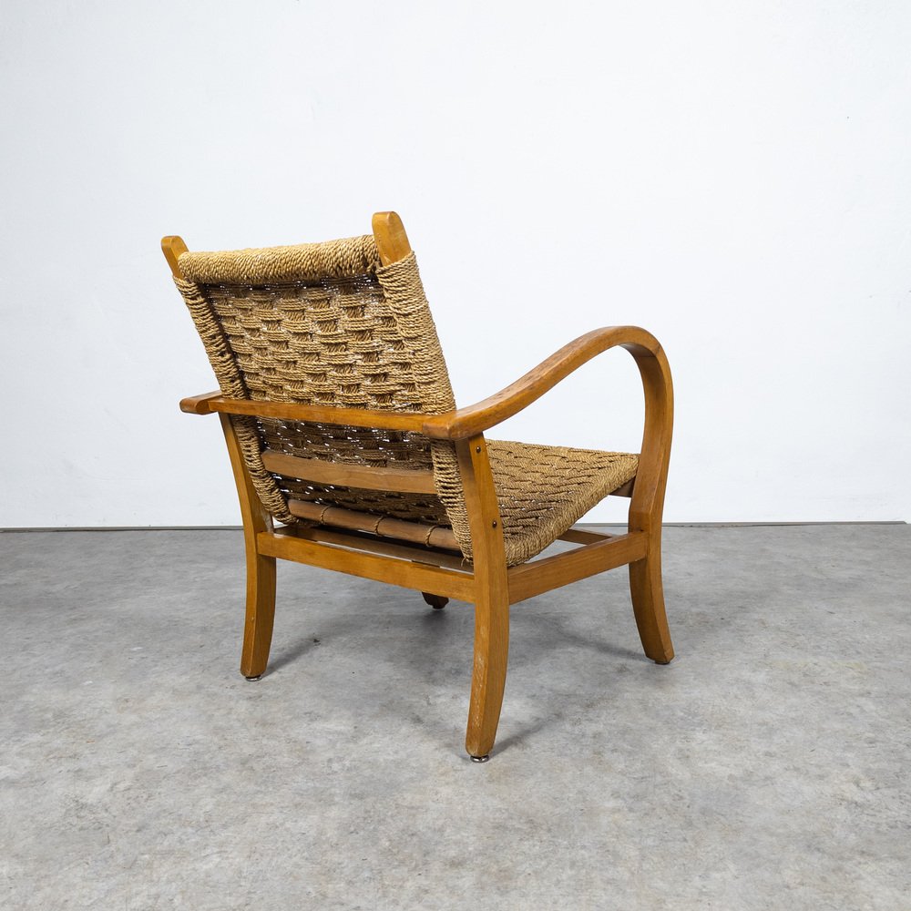 Bauhaus Beech and Rope Armchair by Erich Dieckmann, 1930s