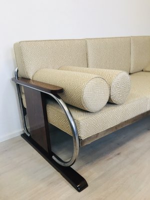 Bauhaus Beige Tubular Steel Sofa by Robert Slezak, 1930s-YNX-1702297