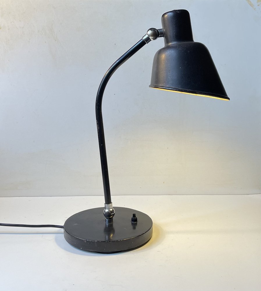 Bauhaus Black Desk Lamp by Christian Dell for Bünte and Remmler, 1920s