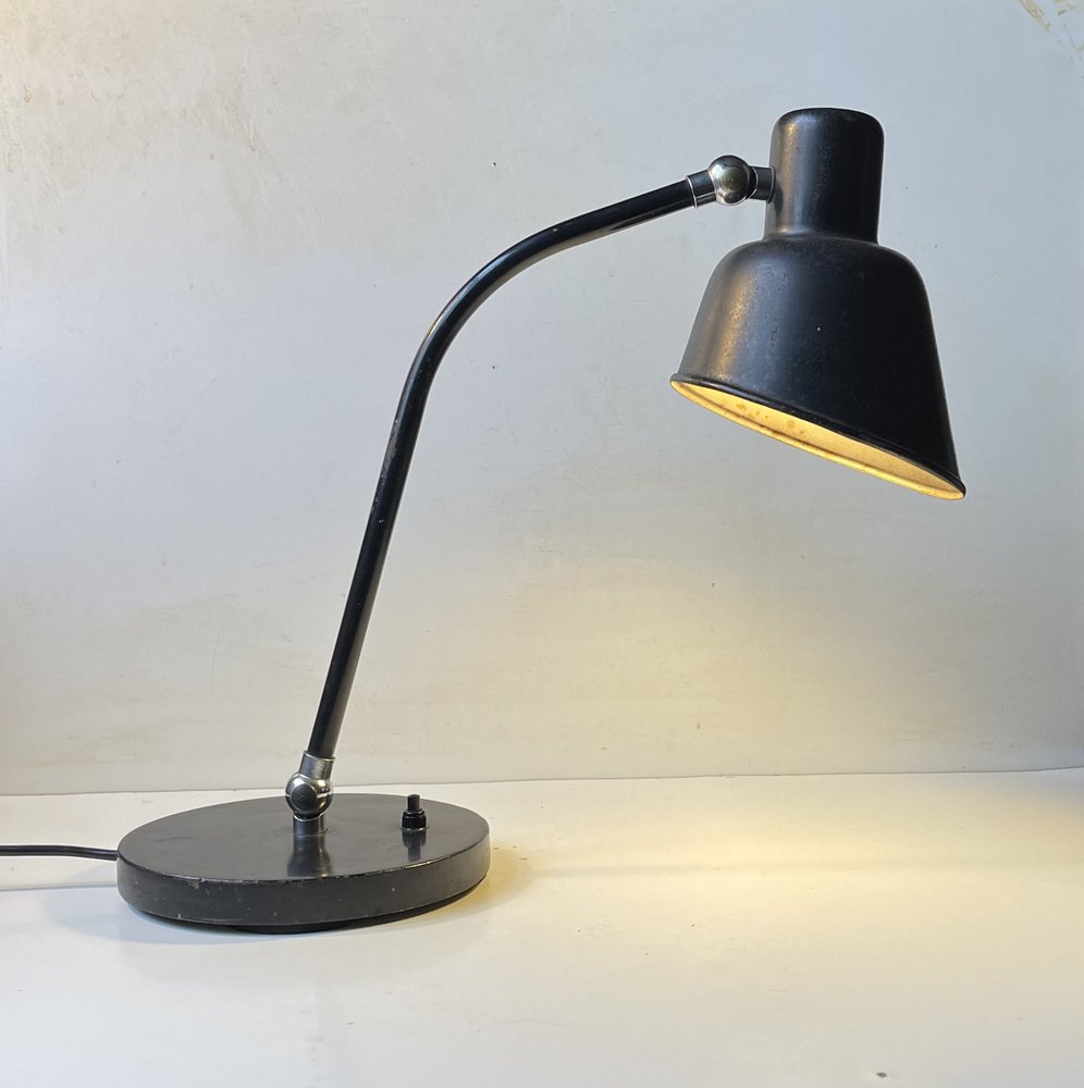 Bauhaus Black Desk Lamp by Christian Dell for Bünte and Remmler, 1920s