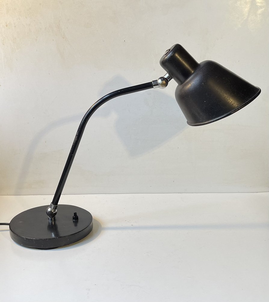 Bauhaus Black Desk Lamp by Christian Dell for Bünte and Remmler, 1920s