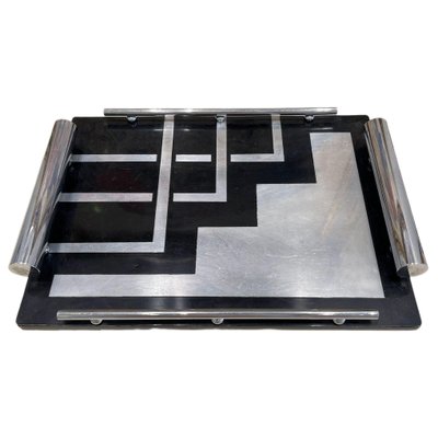 Bauhaus Black Lacquered Tray, 1930s-YXM-1690548