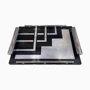 Bauhaus Black Lacquered Tray, 1930s-YXM-1690548