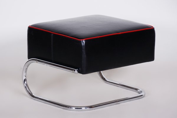 Bauhaus Black Tubular Stool by Robert Slezak, 1930s-WHY-1767873