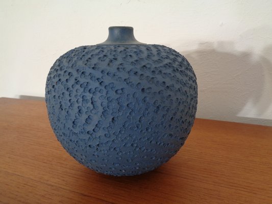 Bauhaus Blue Studio Ceramic Vase by Heiner Hans Körting, 1940s-RDW-733096