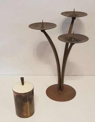 Bauhaus Brass Candleholder by Alfred Schaefter-QDP-1259656