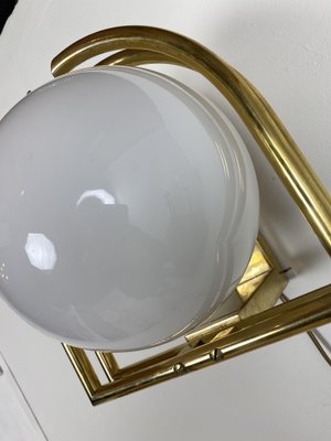 Bauhaus Brass & Opaline Wall Lamp, 1930s-WZZ-1183412