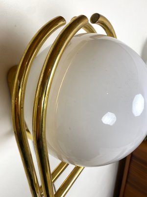 Bauhaus Brass & Opaline Wall Lamp, 1930s-WZZ-1183412