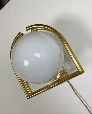 Bauhaus Brass & Opaline Wall Lamp, 1930s-WZZ-1183412