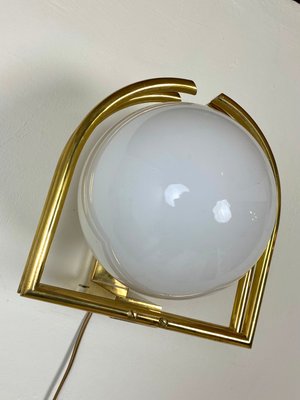 Bauhaus Brass & Opaline Wall Lamp, 1930s-WZZ-1183412