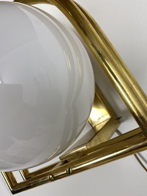 Bauhaus Brass & Opaline Wall Lamp, 1930s-WZZ-1183412