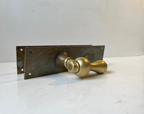 Bauhaus Bronze and Brass Era Door Handle Set, 1930s-LCR-1395925