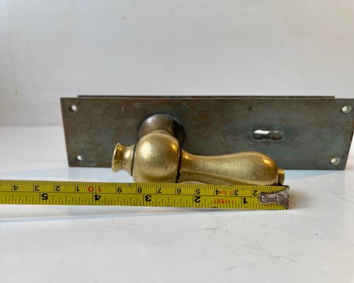 Bauhaus Bronze and Brass Era Door Handle Set, 1930s-LCR-1395925