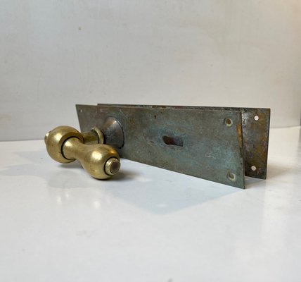 Bauhaus Bronze and Brass Era Door Handle Set, 1930s-LCR-1395925