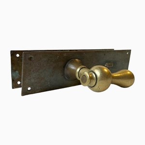 Bauhaus Bronze and Brass Era Door Handle Set, 1930s-LCR-1395925