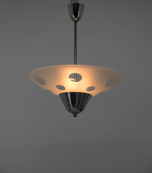 Bauhaus Chandelier by Franta Anyz for Napako, 1940s