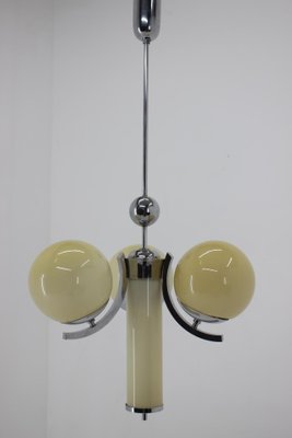 Bauhaus Chrome and Glass Pendant Lamp, 1930s-TZ-975066