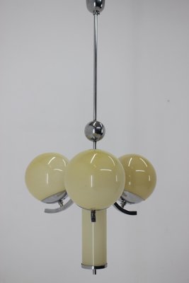 Bauhaus Chrome and Glass Pendant Lamp, 1930s-TZ-975066