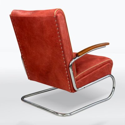 Bauhaus Chrome and Leather Armchair from Mücke-Melder, 1930s-XSL-2032208