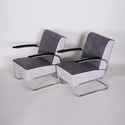 Bauhaus Chrome Armchairs attributed to Mücke Melder, 1930s, Set of 2-WHY-1767455