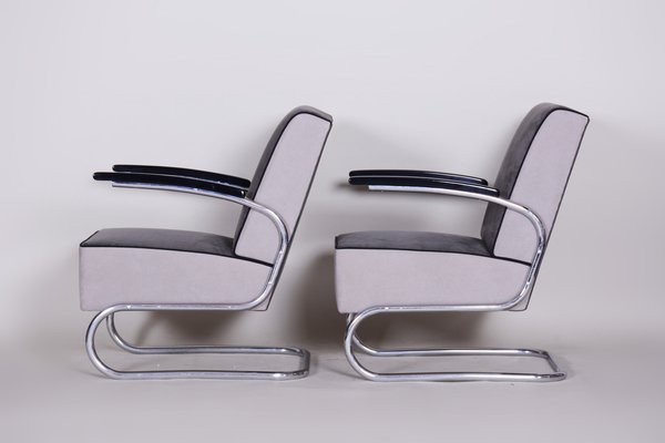 Bauhaus Chrome Armchairs attributed to Mücke Melder, 1930s, Set of 2-WHY-1767455