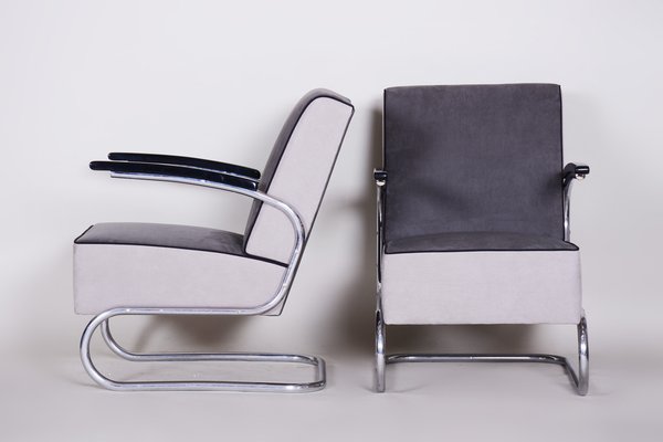 Bauhaus Chrome Armchairs attributed to Mücke Melder, 1930s, Set of 2-WHY-1767455