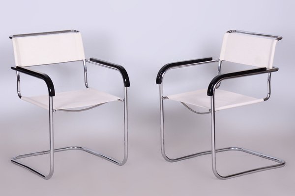 Bauhaus Chrome Armchairs by M. Breuer for Thonet, Czechia, 1930s, Set of 2-WHY-1705604