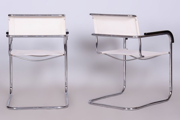 Bauhaus Chrome Armchairs by M. Breuer for Thonet, Czechia, 1930s, Set of 2-WHY-1705604