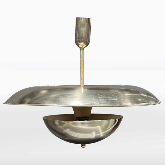 Bauhaus Chrome Ceiling Light attributed to Franta Anýž, Former Czechoslovakia, 1930s