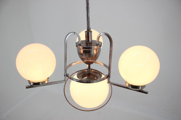 Bauhaus Chrome Chandelier, 1930s-TZ-848561