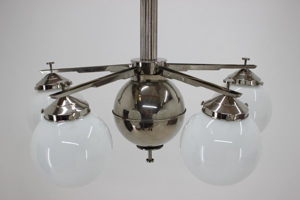 Bauhaus Chrome Chandelier Pendant, 1930s-TZ-738323