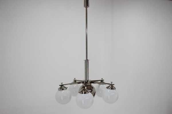 Bauhaus Chrome Chandelier Pendant, 1930s-TZ-738323