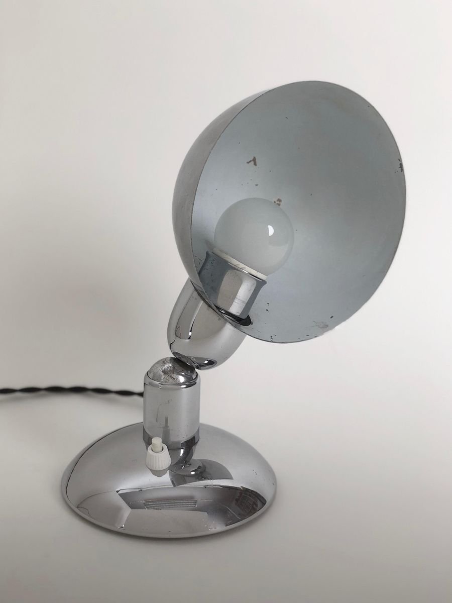 Bauhaus Chrome & Ikora Table Lamp or Wall Reflector from WMF, 1936