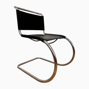 Bauhaus Chrome & Leather Chair Mr 10 attributed to Ludwig Mies Van Der Rohe for Thonet, 1980s-TZ-2018649