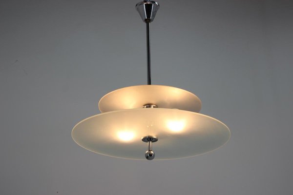 Bauhaus Chrome Pendant Lamp, 1930s-TZ-891674