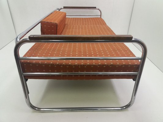 Bauhaus Chrome Sofa by Robert Slezak, 1940s-TZ-810392