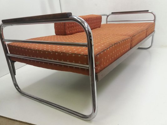 Bauhaus Chrome Sofa by Robert Slezak, 1940s-TZ-810392